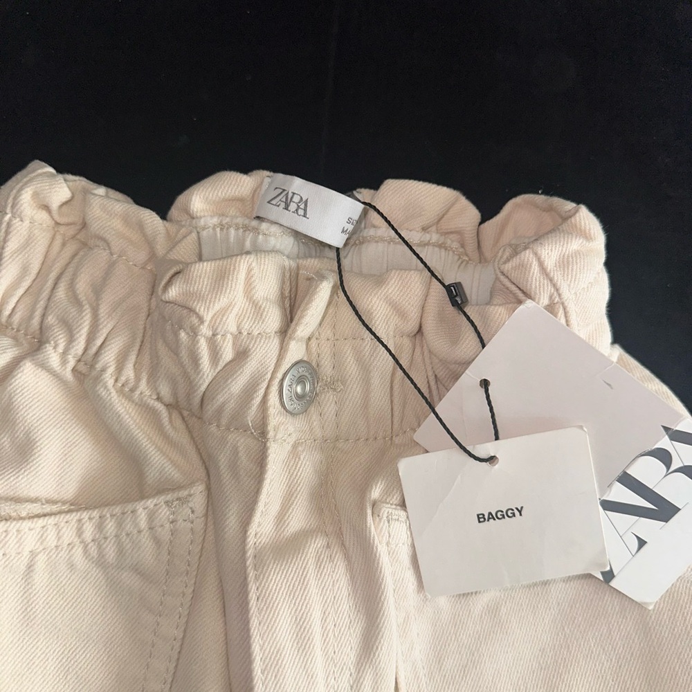 Zara Kids Cream Baggy Jeans